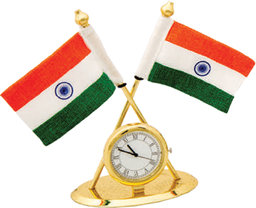 Dual Flag Desk Clock