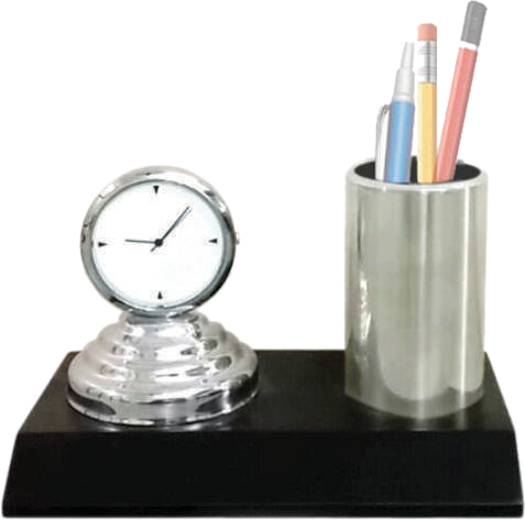 Clock & Pen Desk Set