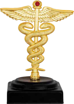 Caduceus Ruby Ornament